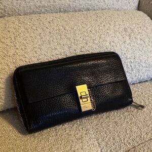 Chloe Black Wallet with Gold Accent